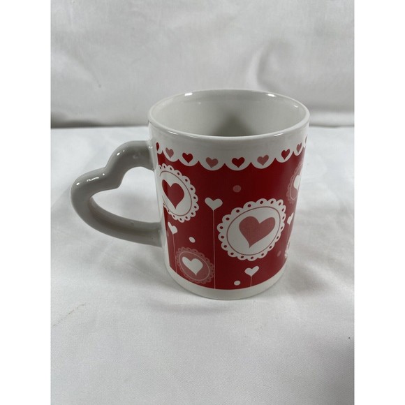 ONE (1) Michael’s Valentine Red Heart Love Mug Coffee Mug Cup w/Heart Handle 314 - Picture 4 of 7
